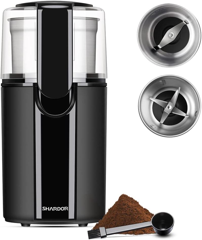 Black Stainless Steel Electric Coffee and Spice Grinder