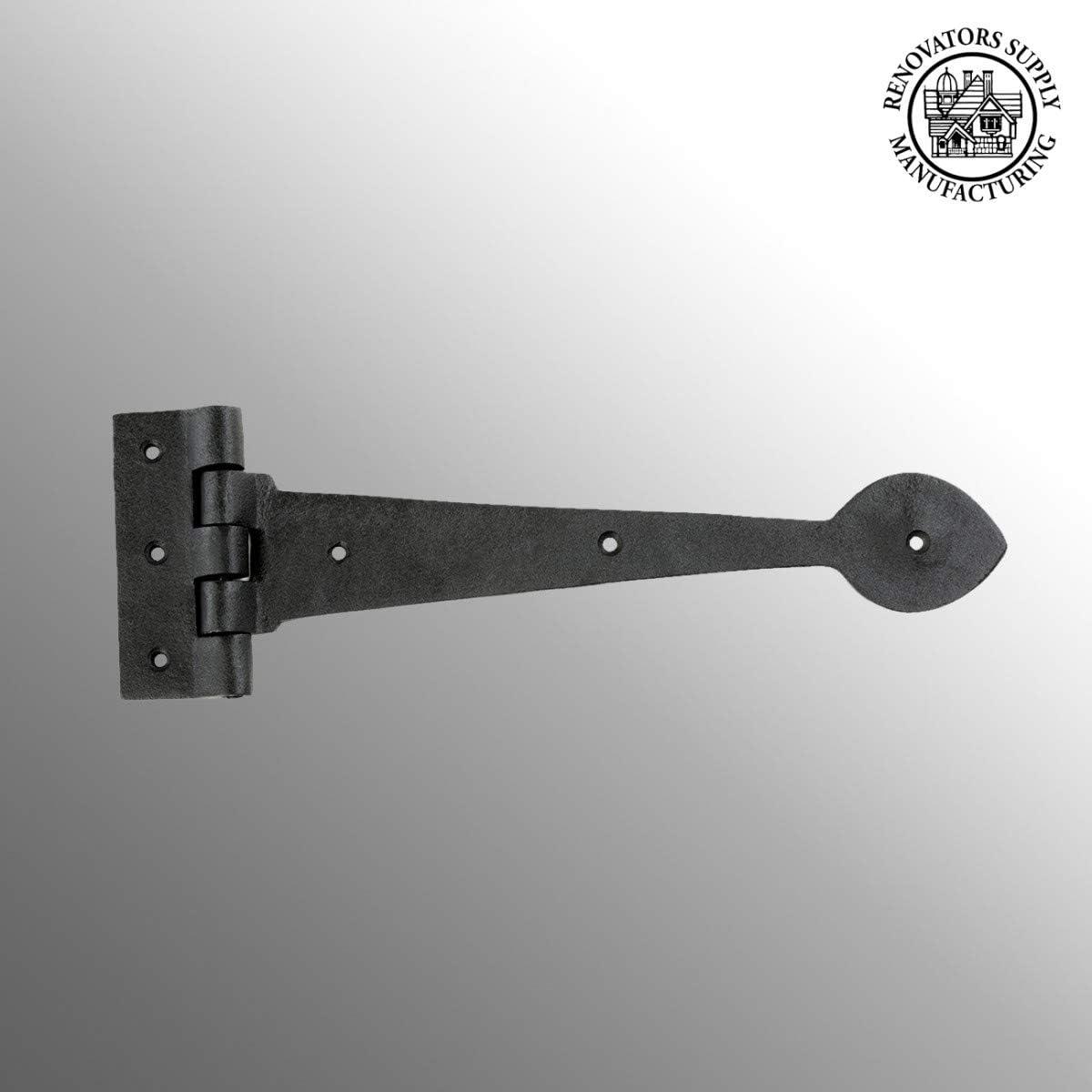 Black Wrought Iron 10.5" Spade Tip Strap Gate Hinge