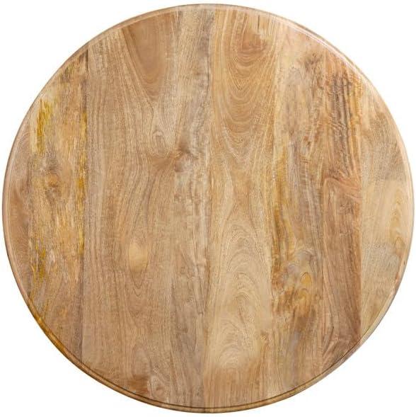 Mango Wood Round Dining Table - Pedestal Base - Mango Teak Finish - 48"Dia. x 30"H