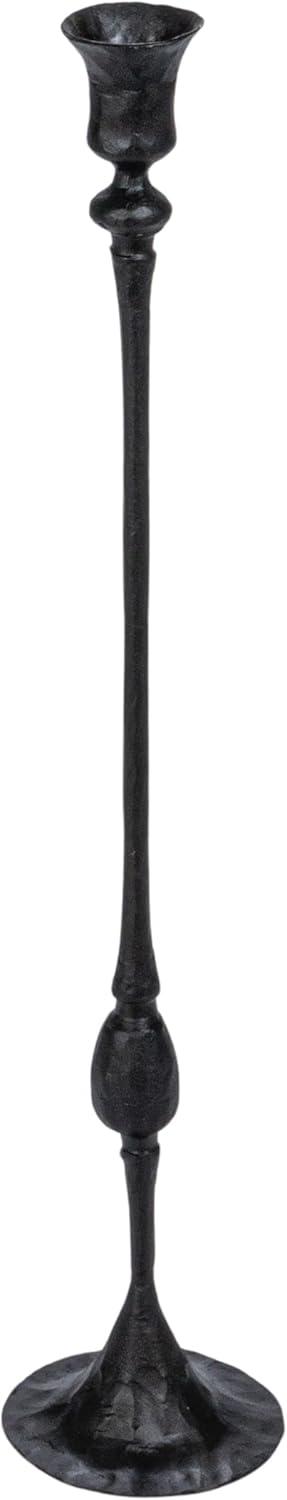 Creative Co-Op Tall Decorative Hand-Forged Metal Taper Holder, Black