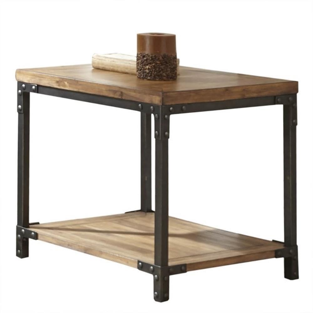 Steve Silver 23" Lantana End Table in Antique Brown Honey