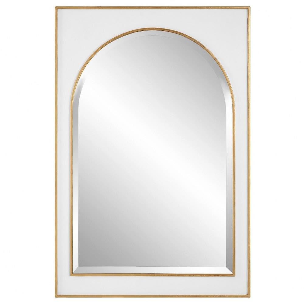 Uttermost Crisanta Antiqued Gold Leaf 25" x 37 1/2" Wall Mirror