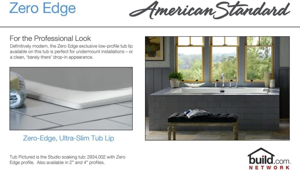 American Standard Studio 66'' x 36'' Drop-In Soaking Fiberglass Bathtub 2938002-D0.020