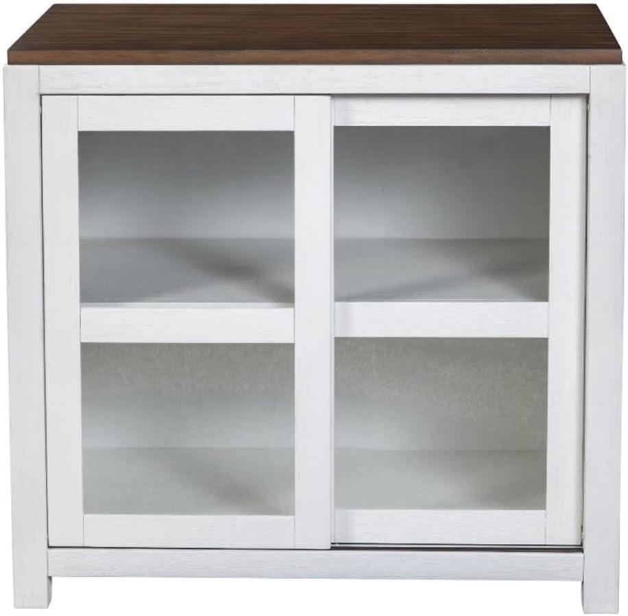 Alpine Furniture Donham Display Cabinet, Mystic Brown & White