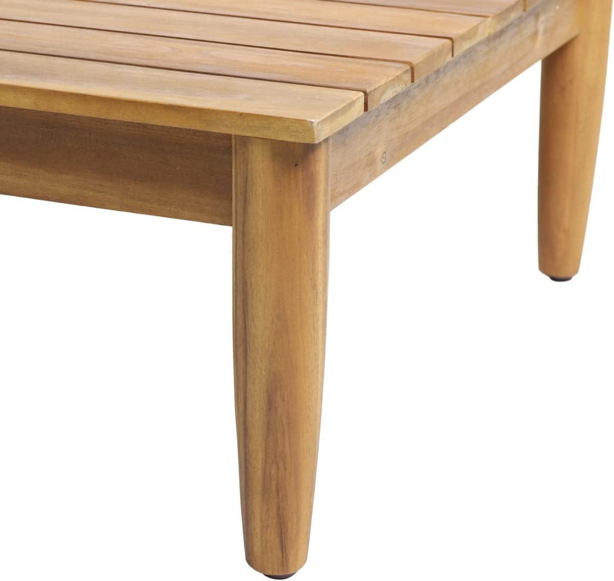 Magnolia Patio Acacia Wood Coffee Table - Teak - Christopher Knight Home: Water-Resistant, Tapered Legs