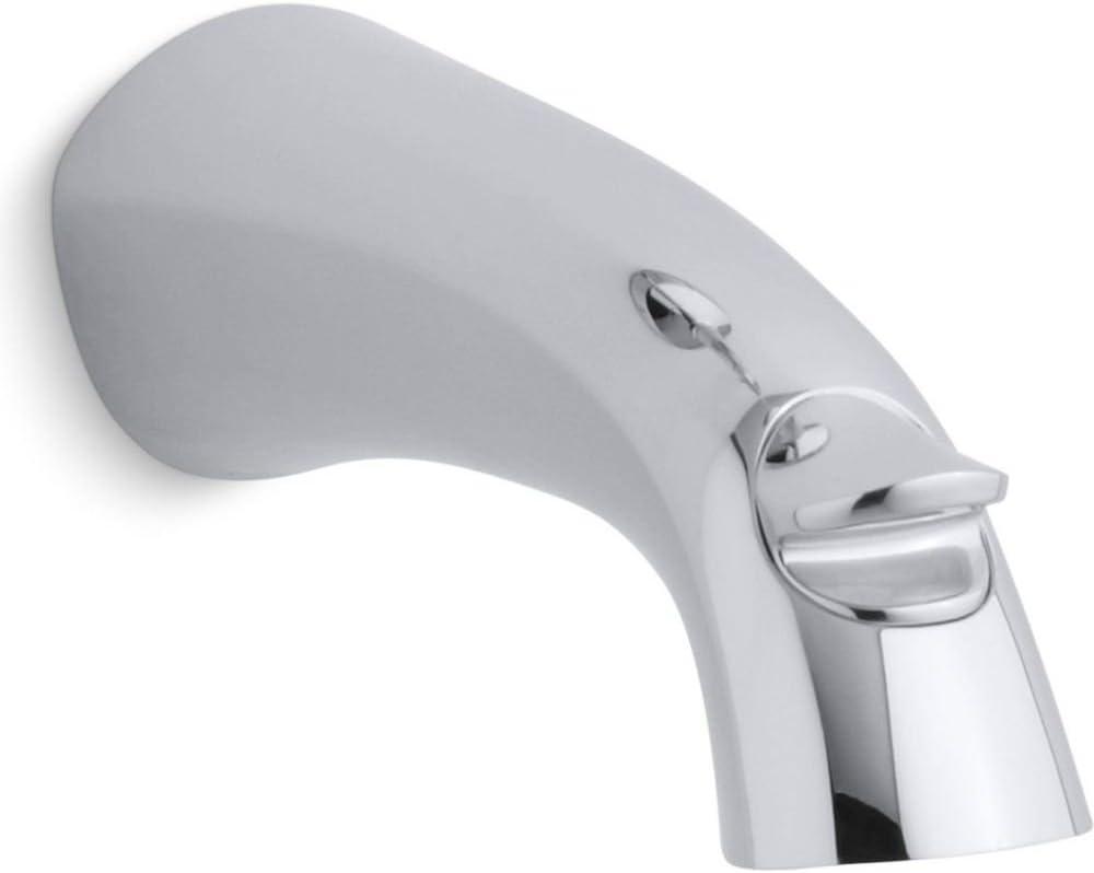 Polished Chrome Wall-Mount Bath Spout with Diverter