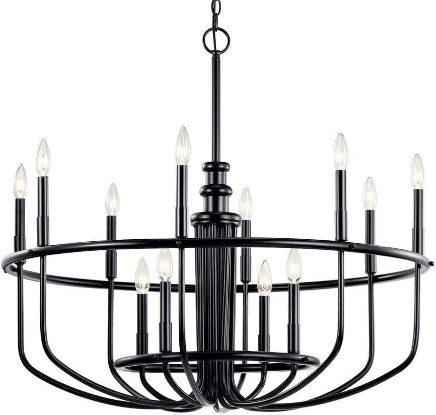 Capitol Hill 30.75" 12 Light Chandelier in Black