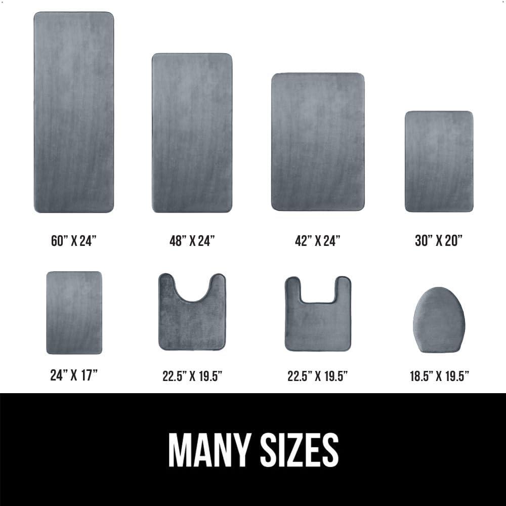 GORILLA GRIP Memory Foam Bath Rug, Machine Washable, Bath Rugs for Bathroom Floor, 24x17 Mat, Graphite Gray