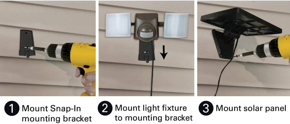 Bronze Solar Motion Activated Twin Head LED Flood Light