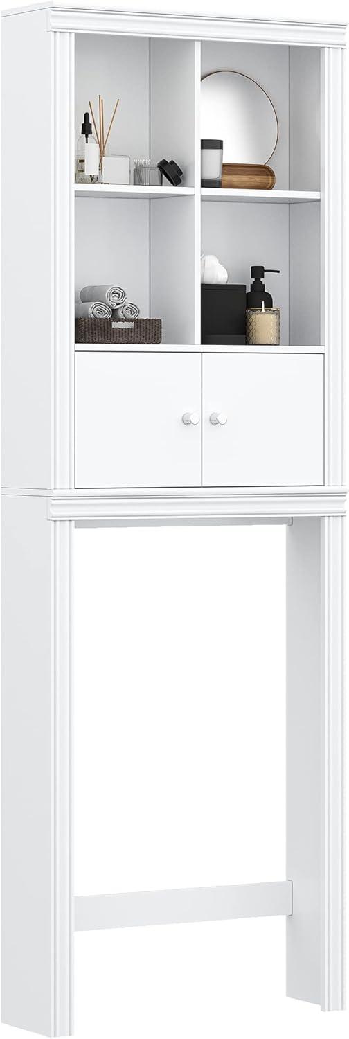 Spirich Home Bathroom Shelf Over The Toilet, Bathroom Cabinet Organizer Over Toilet, Space Saver Cabinet Storage (White)