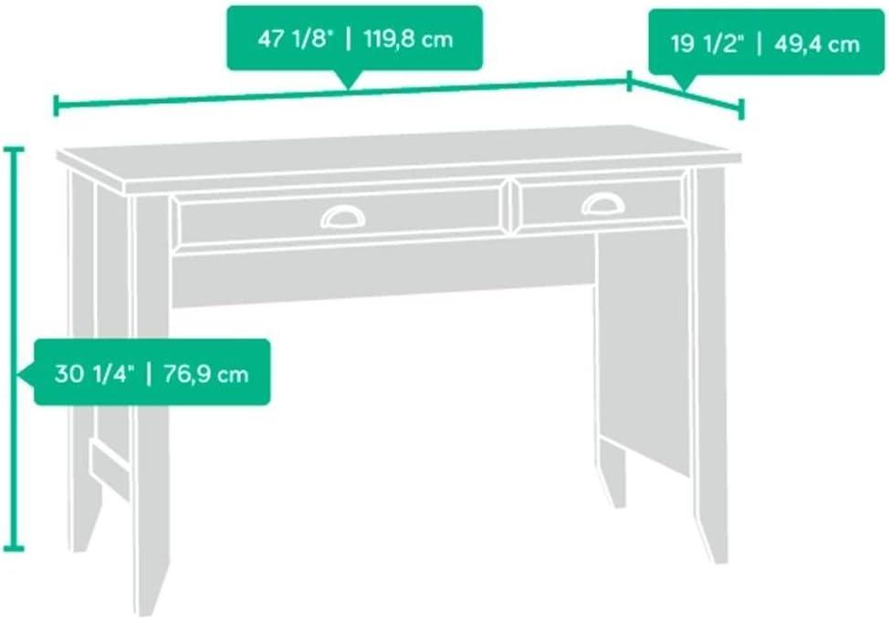 Soft White Wood Executive Desk with Drawer and Keyboard Tray