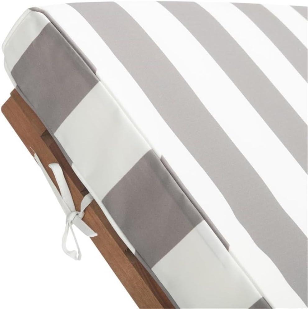 Newport Lounge Chair - Outdoor - PAT7022 - Natural/Grey Striped -Safavieh