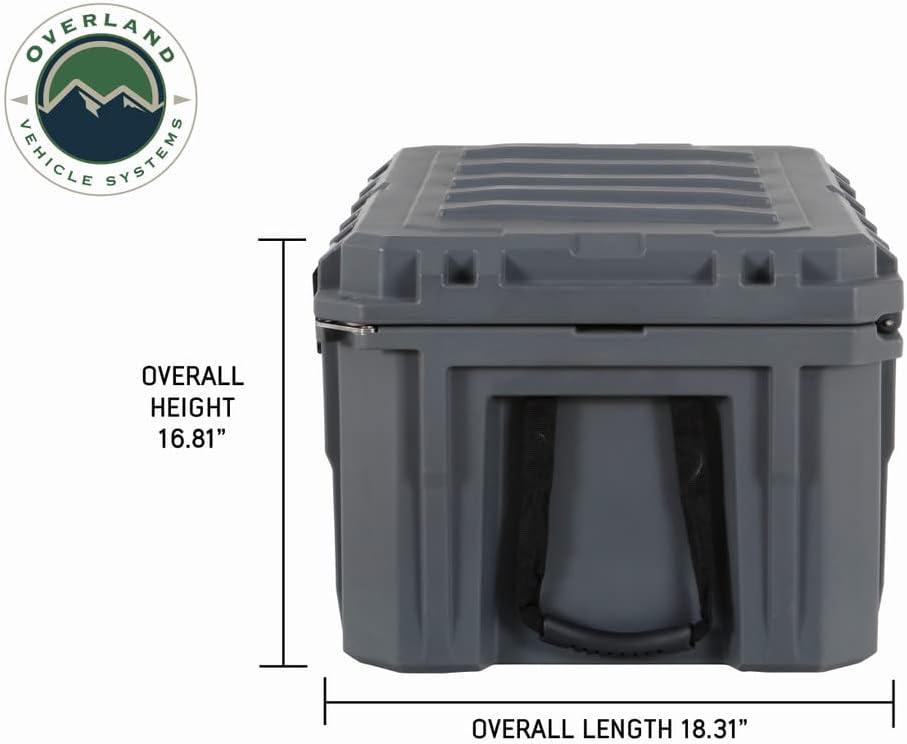 Overland Vehicle Systems 40100011 Dry Box with Drain & Bottle Opener, Dark Grey - 23.75 gal