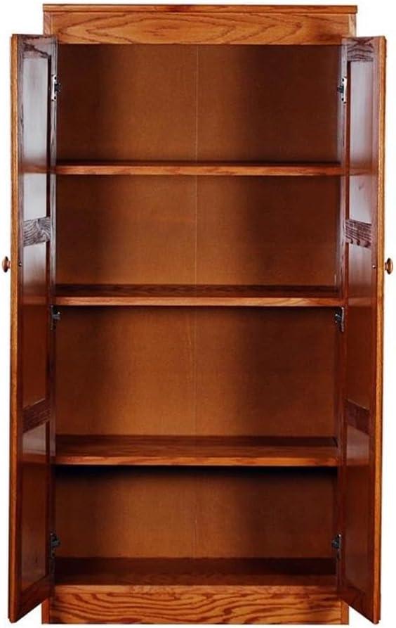 Concepts in Wood Storage Cabinet, 60 inch with 4 Shelves - Oak Finish