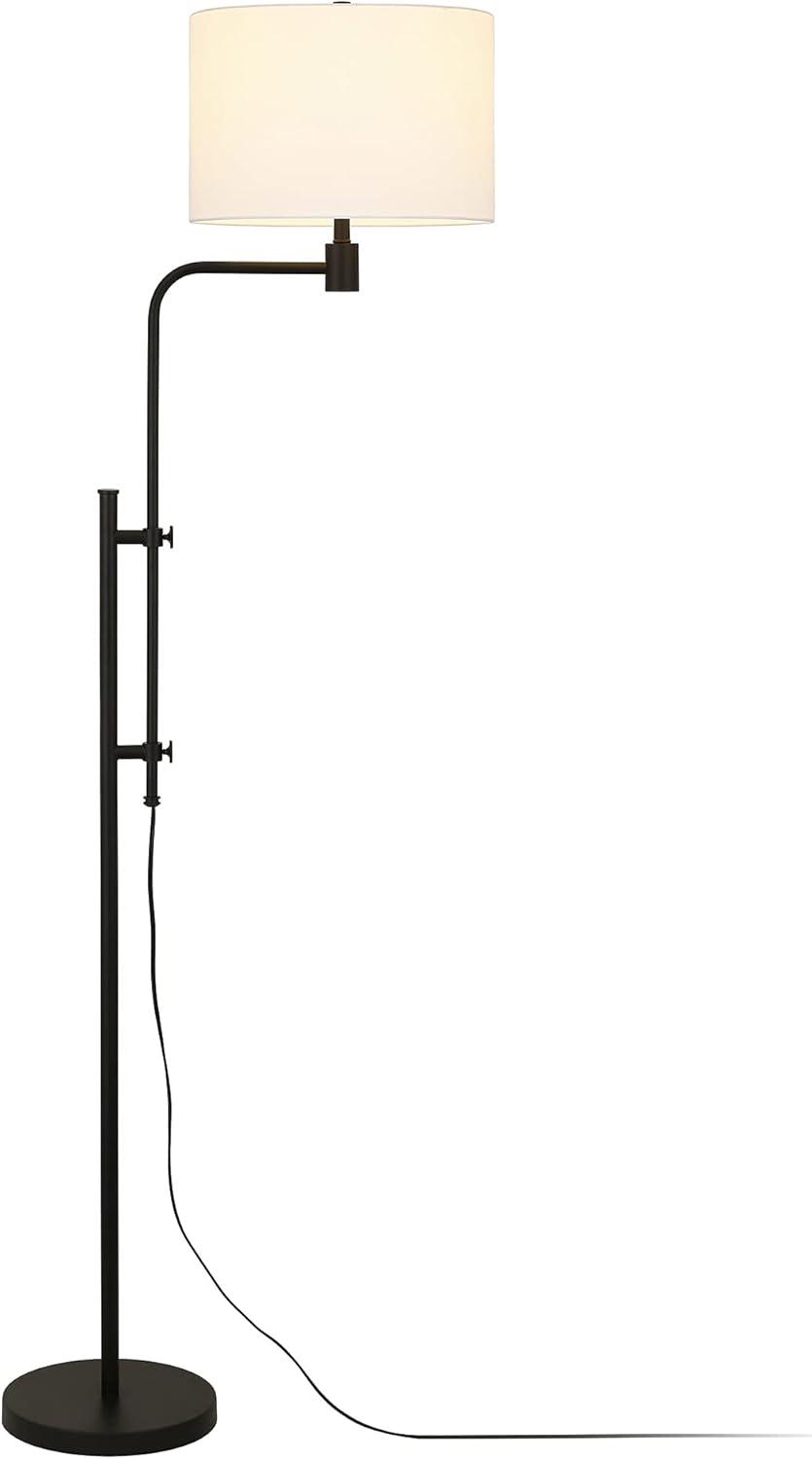 Henn&Hart 24" Blackened Bronze Metal/Fabric Floor Lamp