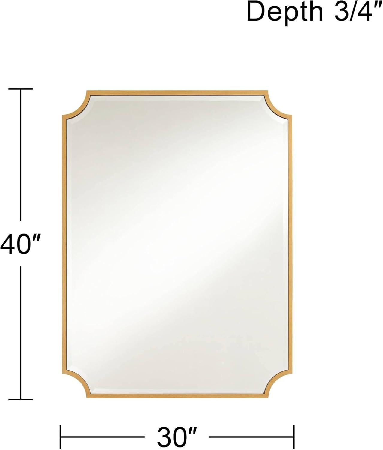 Jacinda Antique Gold Rectangular Beveled Wall Mirror 45"x35"