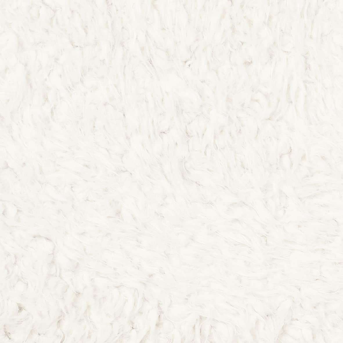 Urban Shop Polyester Faux Fur Armless Swivel Task Office Chair, White, Adjustable Height, Mid Back