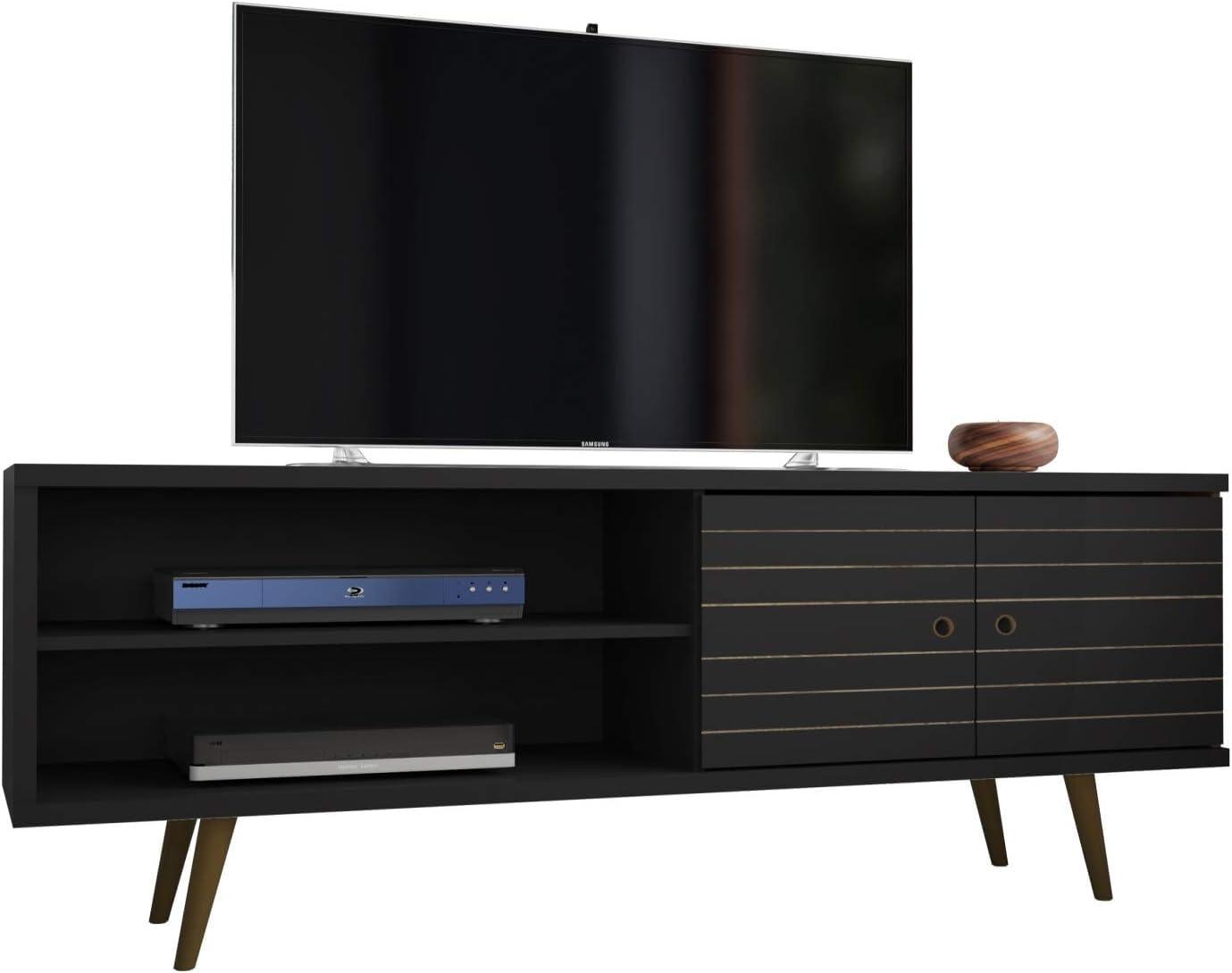 Liberty 2 Shelves and 2 Doors TV Stand for TVs up to 60" Black - Manhattan Comfort