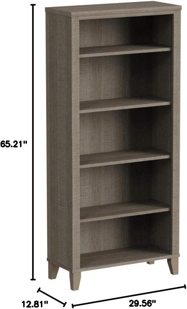 Bush Furniture Somerset Tall 5 Shelf Bookcase, Ash Gray