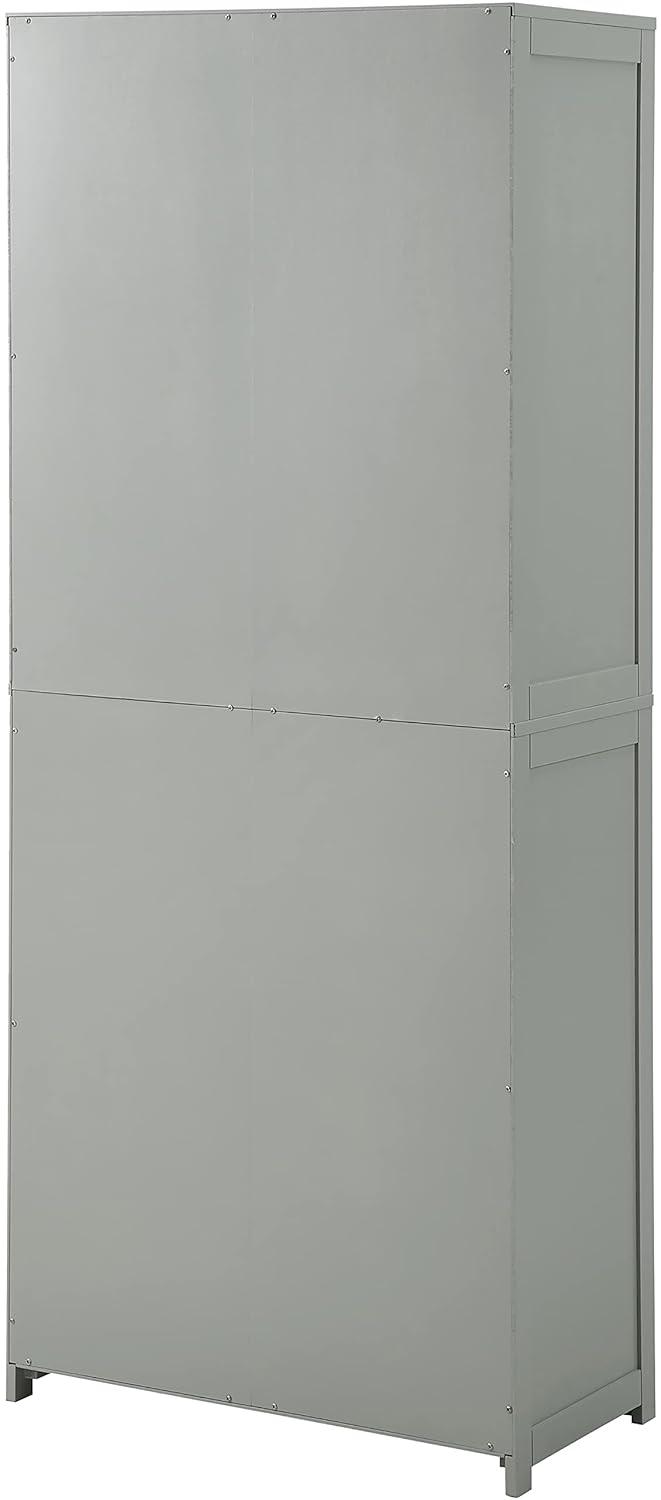 Savannah Tall Pantry Gray - Crosley: Shaker-Style Doors, Adjustable Shelves, Kitchen Storage
