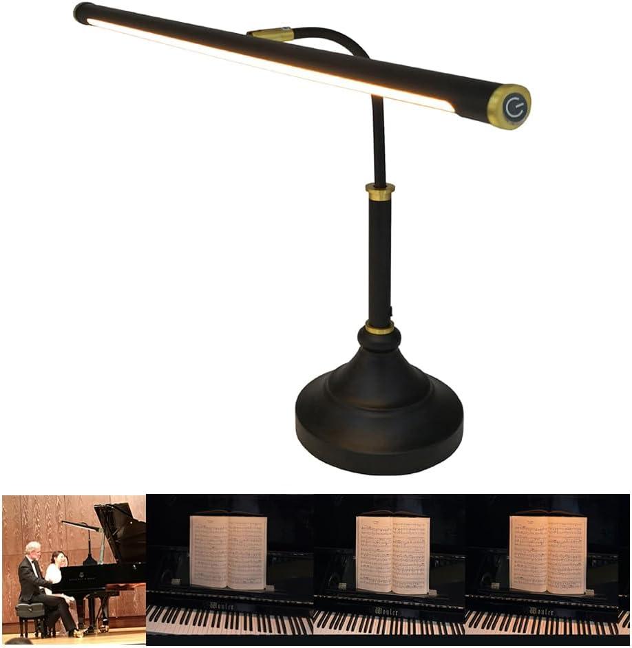 Adjustable Black and Gold LED Piano Desk Lamp