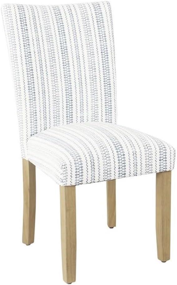HomePop Set of 2 Parson Dining Chair Blue Farmhouse Stripe: Upholstered, Foam-Filled, Hardwood Frame