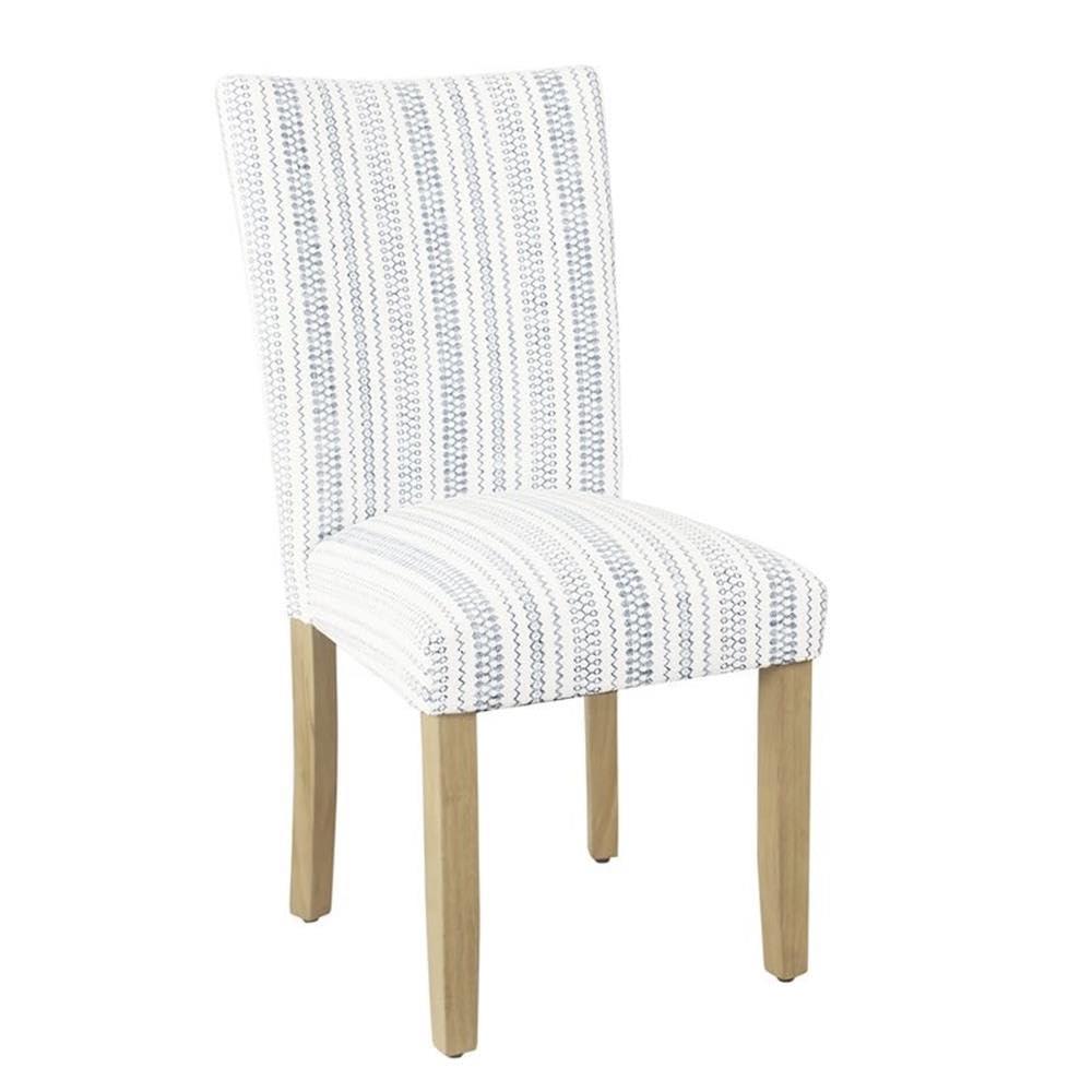 HomePop Set of 2 Parson Dining Chair Blue Farmhouse Stripe: Upholstered, Foam-Filled, Hardwood Frame