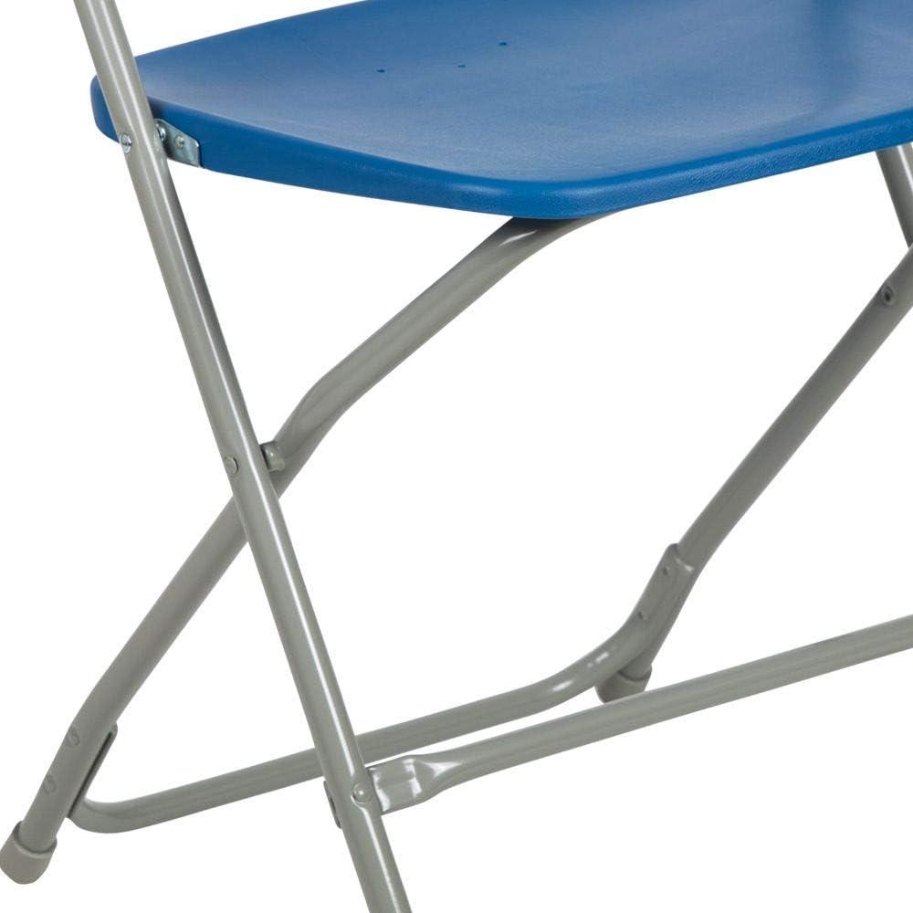 Flash Furniture Hercules Series Plastic Folding Chair Blue - 2 Pack 650LB Weight Capacity Comfortable Event Chair-Lightweight Folding Chair