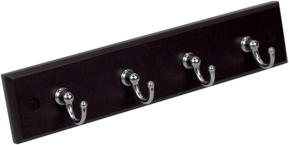 Cherry Wood Wall Mounted Key Rack with Metal Hooks