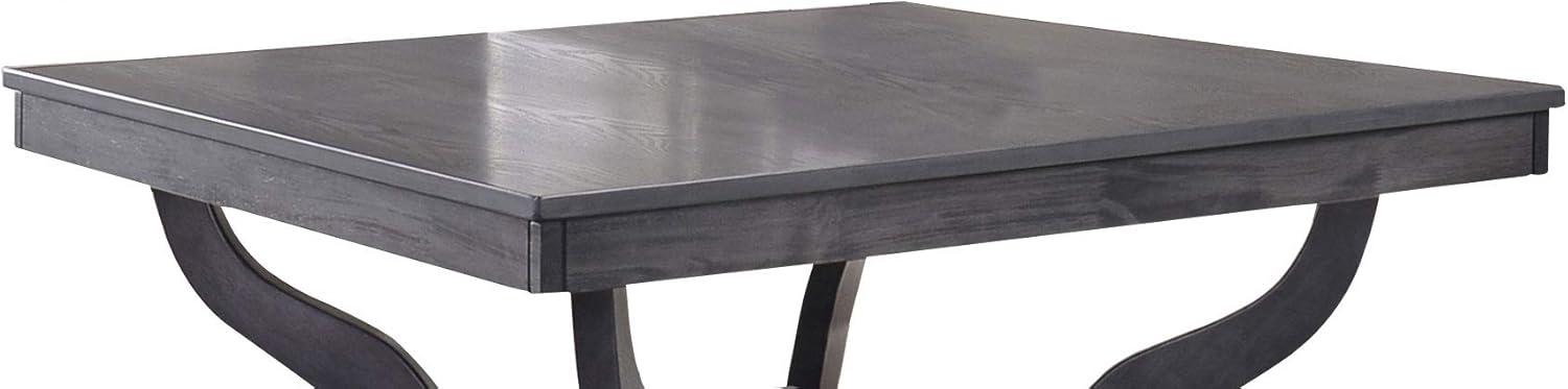 Gray Wood Counter Height Dining Table with Curved Legs