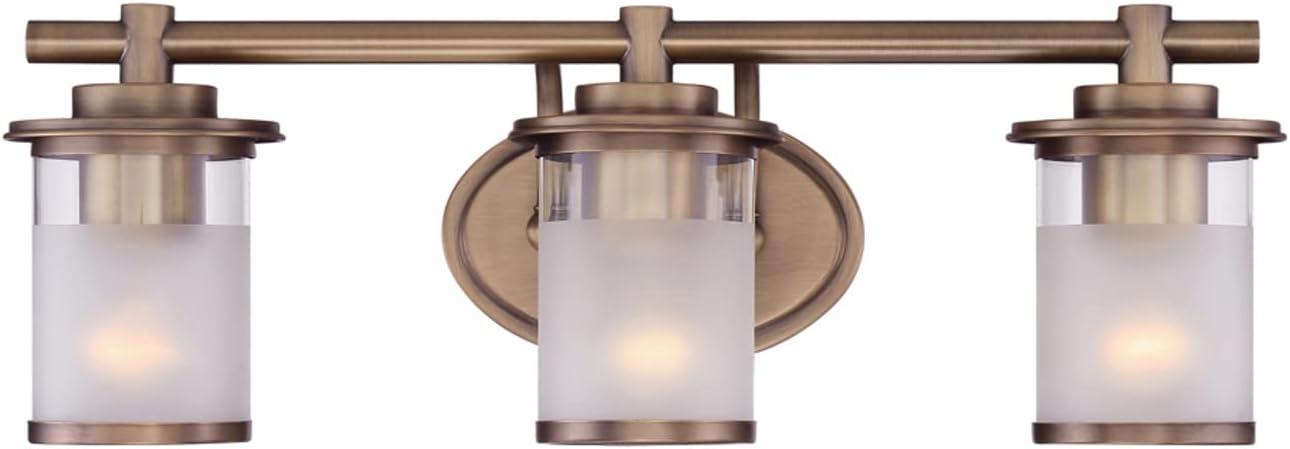 DESIGNERS FOUNTAIN 3-Light Essence Bathroom Vanity Lights Fixture, 23.25 Inch Wall Mount Sconce for Bedroom or Over Mirror, Old Satin Brass, 6693-OSB