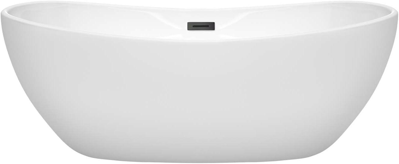 Wyndham Collection WCOBT101465MBTRIM Rebecca 65'' x 32'' Freestanding Soaking Acrylic Bathtub