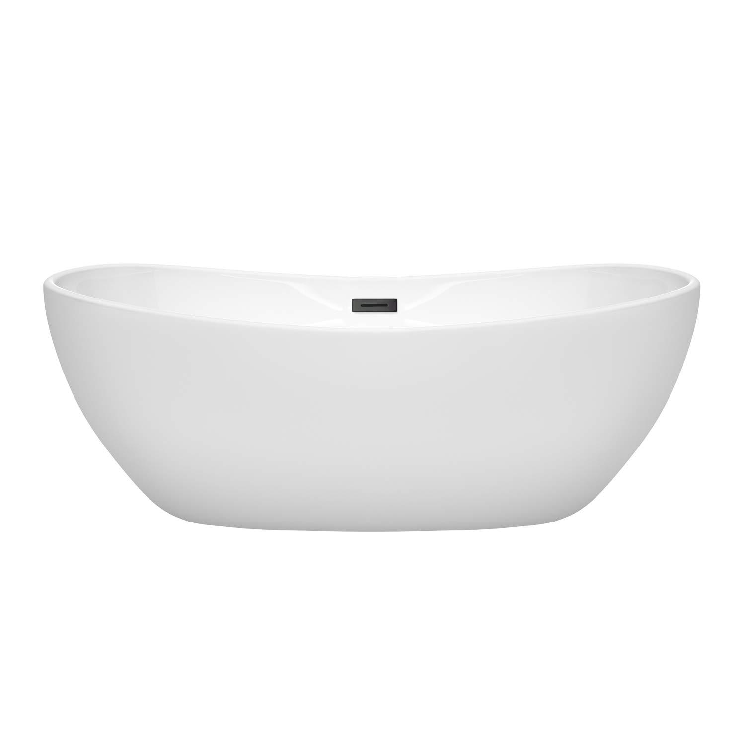 Wyndham Collection WCOBT101465MBTRIM Rebecca 65'' x 32'' Freestanding Soaking Acrylic Bathtub