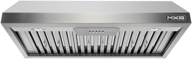NXR Professional Ranges 30" Stainless Steel 800 CFM Under Cabinet Range Hood with Baffle Filter