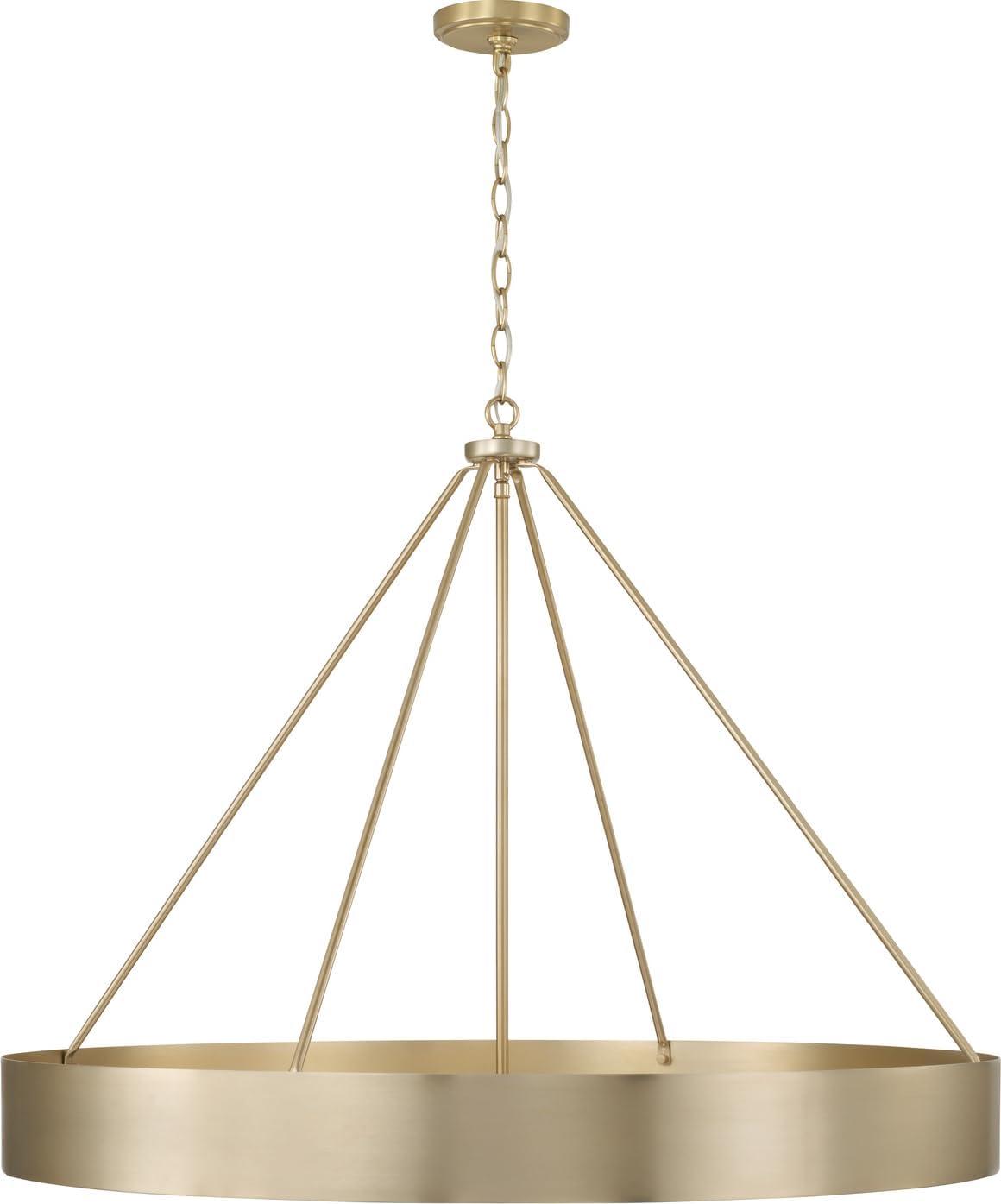 Matte Brass 6-Light Cylindrical Chandelier