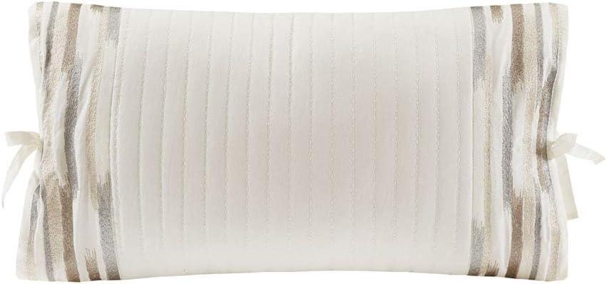 N Natori Hanae Embroidered Cotton Oblong Decorative Pillow