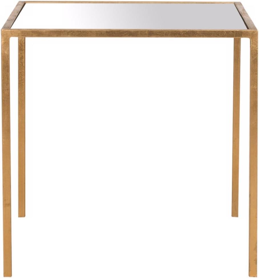 SAFAVIEH Kiley 18 in. H Classic Leaf Mirror Top Accent Table, Gold