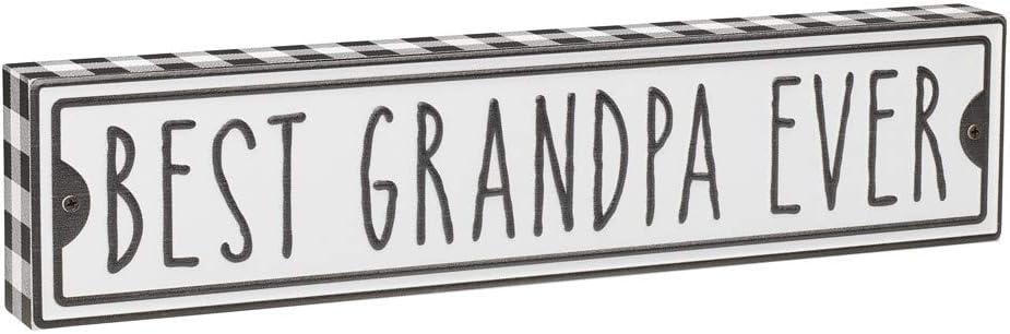 11" Best (Grandpa) Ever' Rustic Plaid Wood Box Sign by Collins Painting