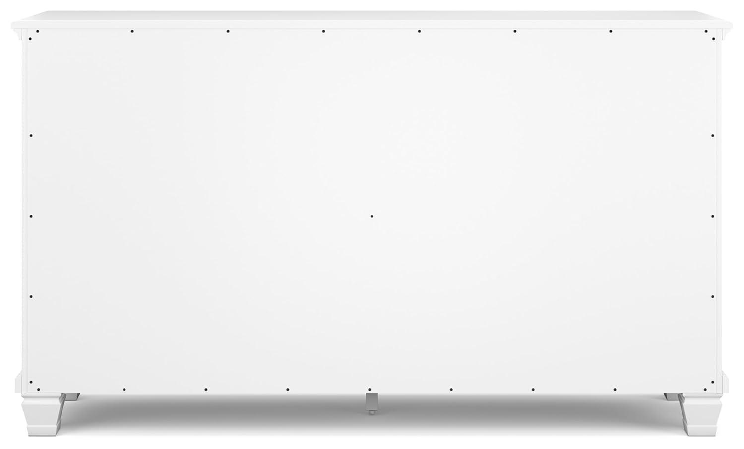 White Transitional 7-Drawer Dresser with Mirror