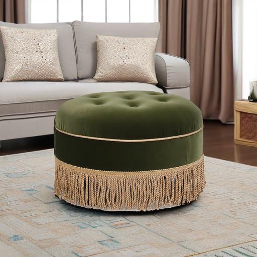 Jennifer Taylor Home Yolanda 24" Upholstered Round Accent Ottoman