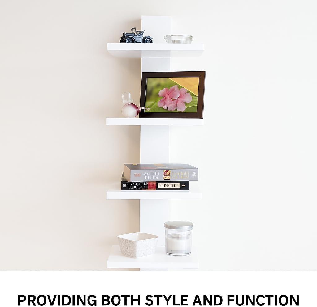 Spine Wall Book Shelves Stylish and Functional White - Proman Products