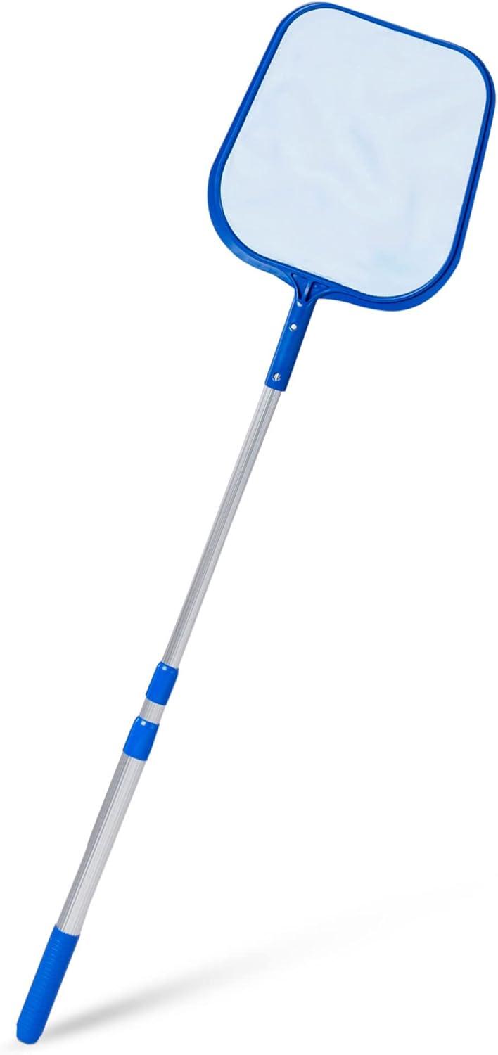 Swimline Lightweight Leaf Skimmer Swimming Pool and Spa Maintenance Net with 24" to 48" Adjustable Aluminum Telescoping Pole