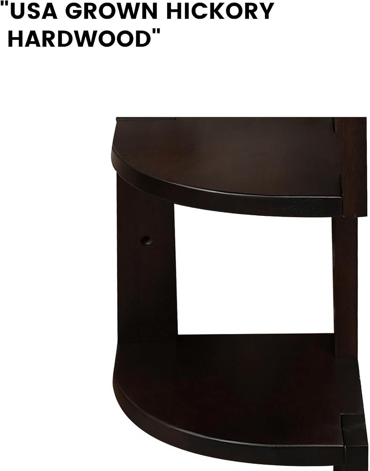 CONSDAN Corner Shelf, 4 Pieces, USA-Grown Solid Hickory Hardwood