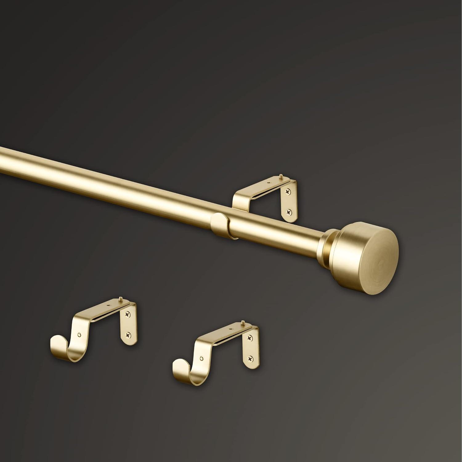 Mode Premium Collection 1 1/8 in Diameter Single Curtain Rod Set with Modern Doorknob Finials