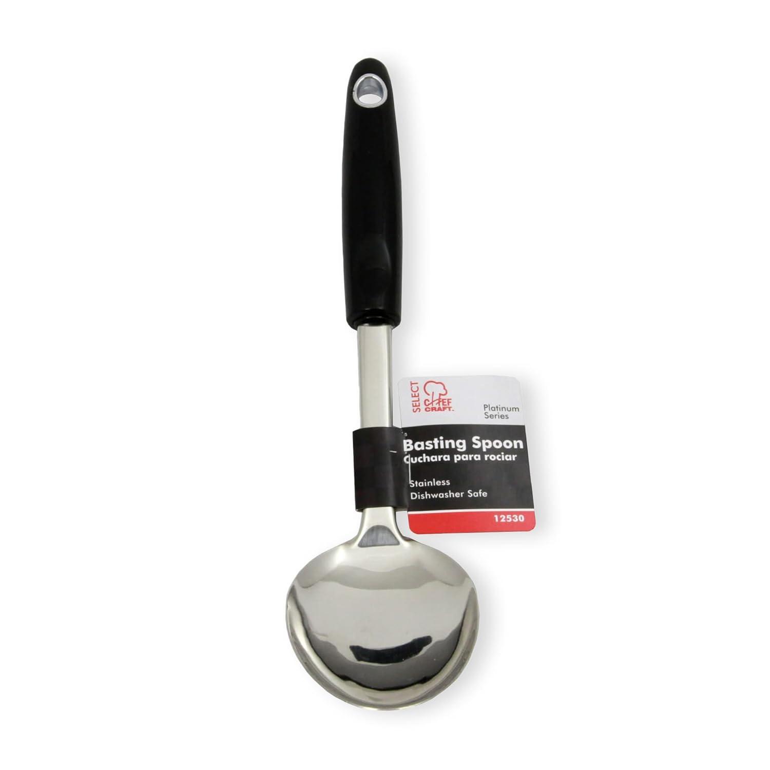 Chef Craft Heavy Duty Basting Spoon, 12 Inch, Stainless Steel