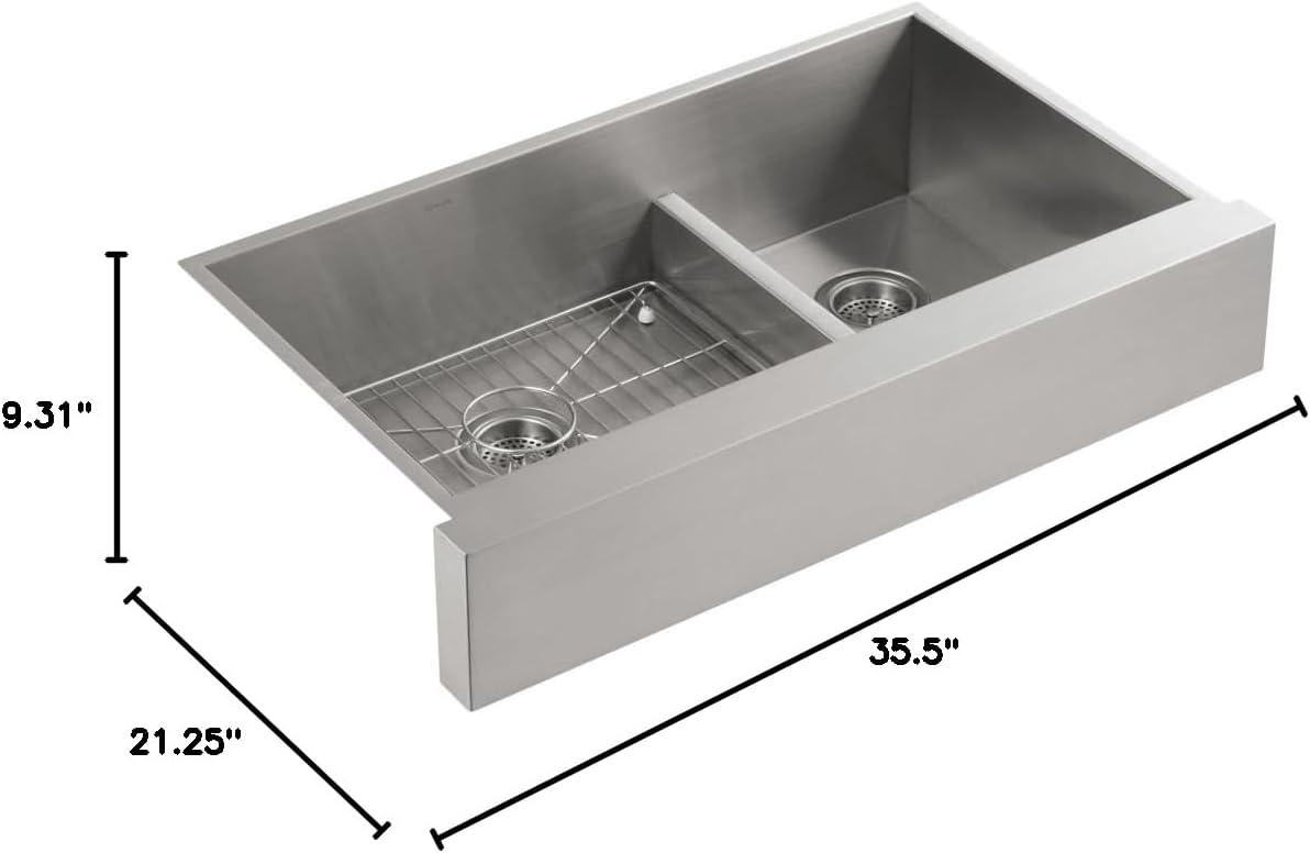 Vault™ 35.5" L x 21.25" W Double Basin Farmhouse Kitchen Sink