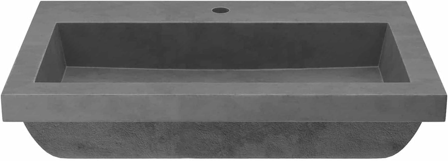 Trough Handmade Rectangular Drop-In Bathroom Sink