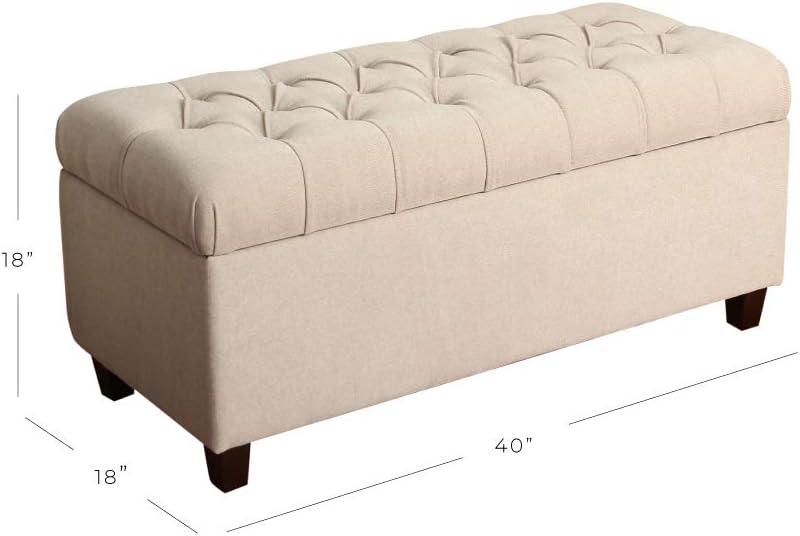 Ainsley Button Tufted Storage Bench - Oatmeal - HomePop
