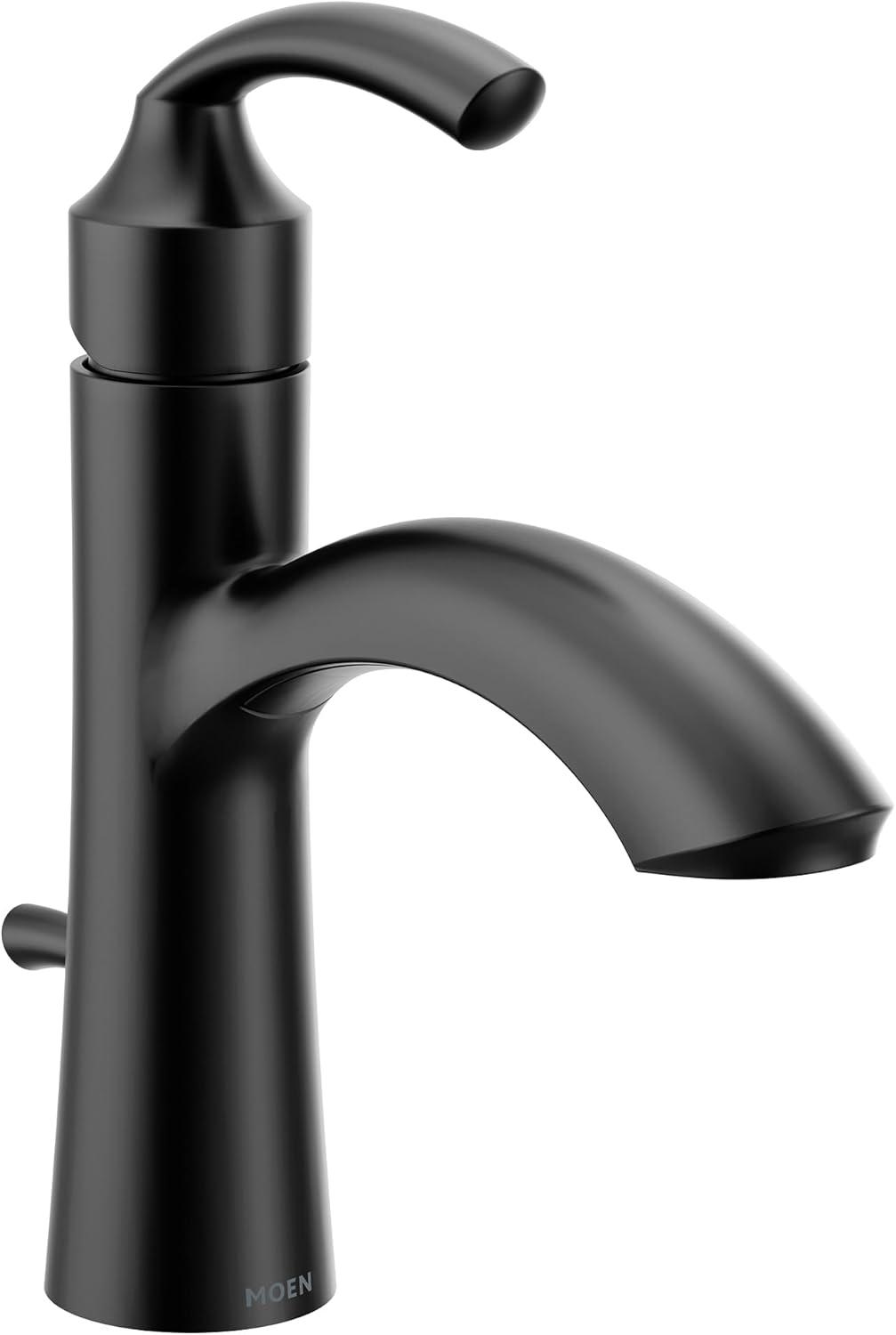 MOEN Glyde 1-Handle 1-Hole Bathroom Faucet with Drain Kit Included (Drain Included)