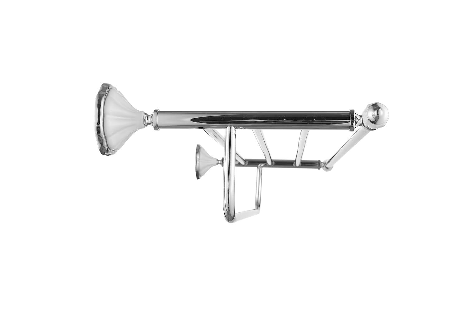FLORA 4 Piece Bathroom Accessories Set in White Porcelain and Polished Chrome